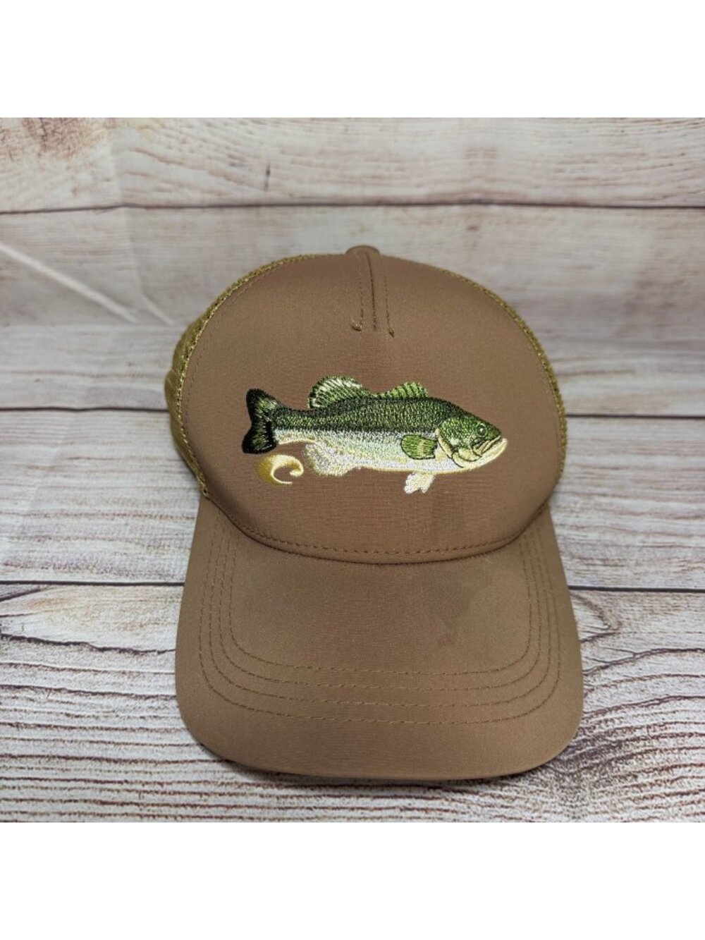 Costa Del Mar BASS Fishing Hat Stitched Embroidered Tan Adjustable Adult